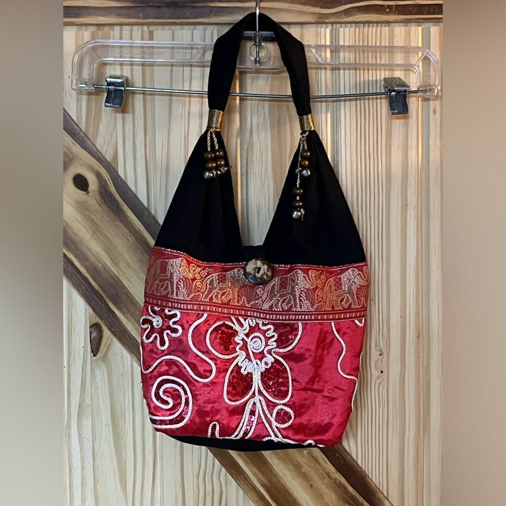 NWOT Embellished Sequined Mini Bag Red